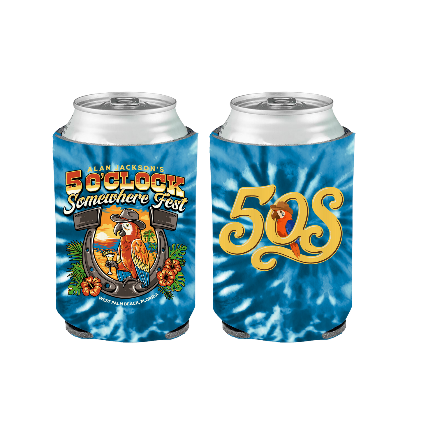 Tie-Dye Pete the Parrot Koozie