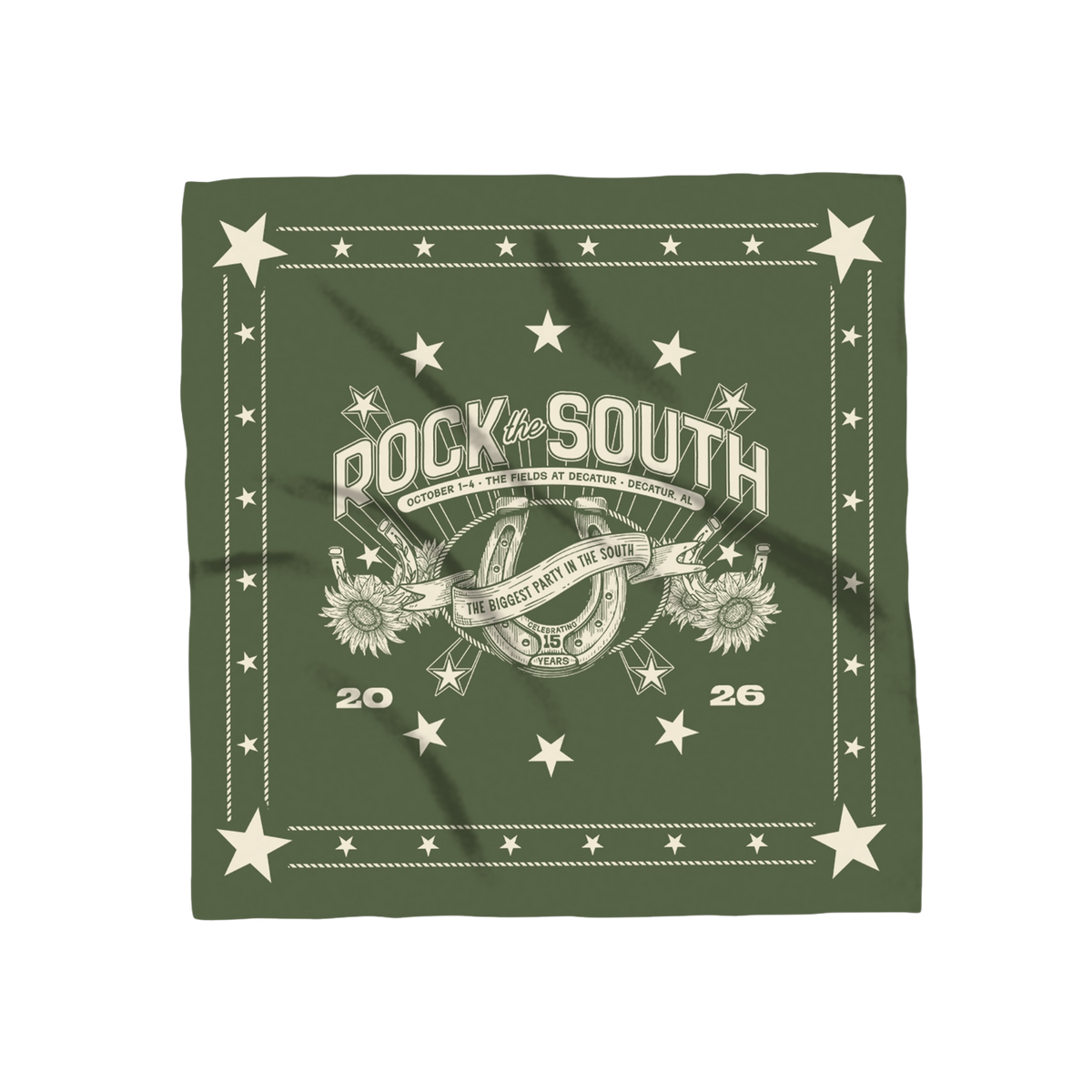 Rock the South 2026 Olive Green Bandana