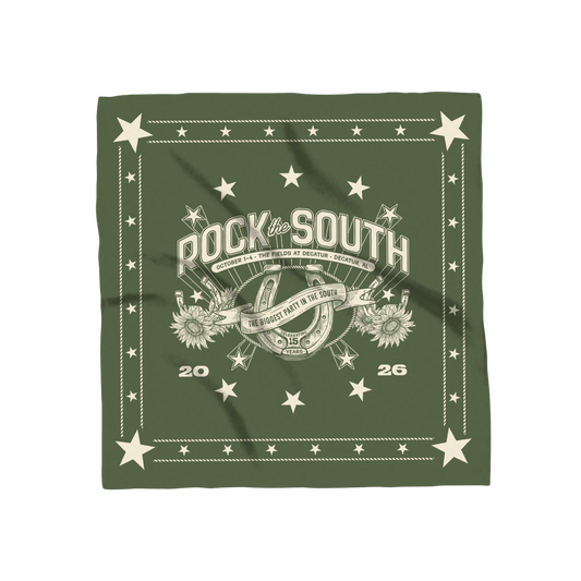 Rock the South 2026 Olive Green Bandana