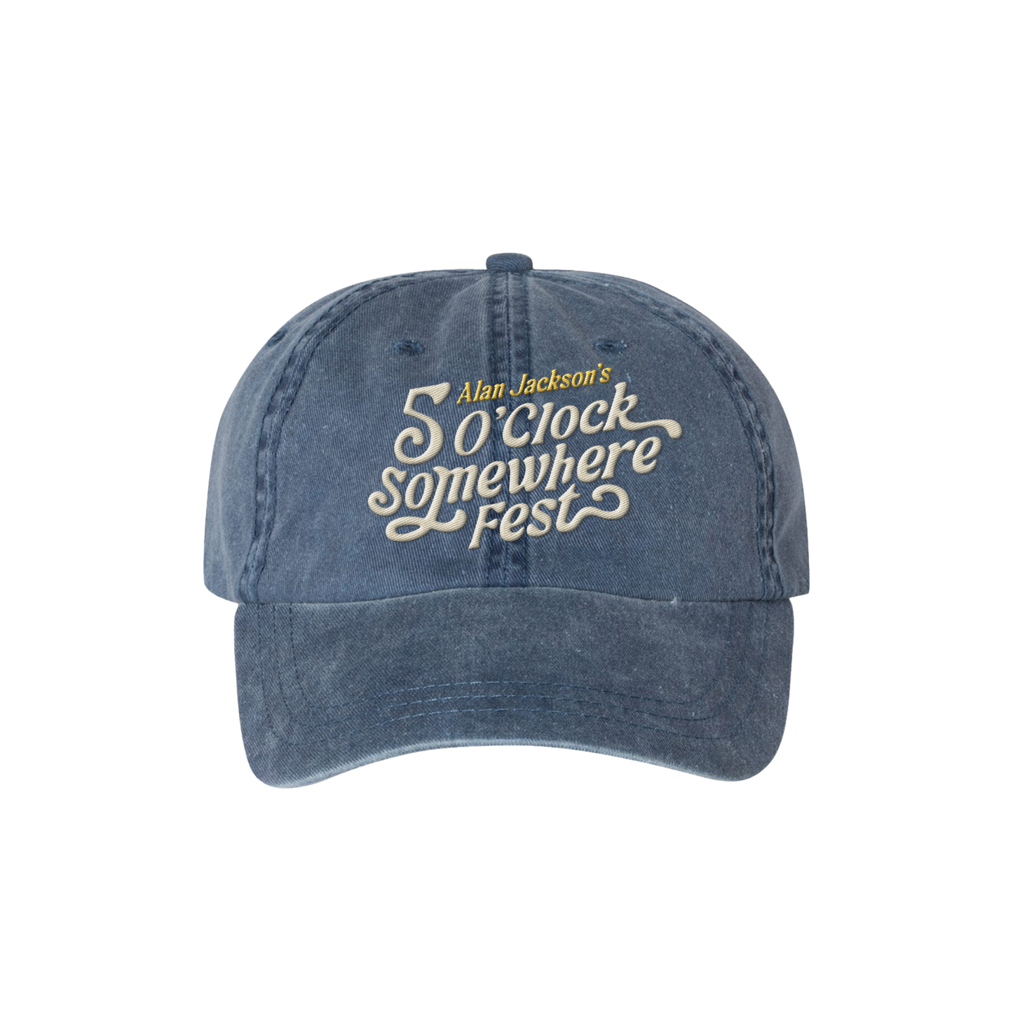 Embroidered Logo Denim Dad Cap